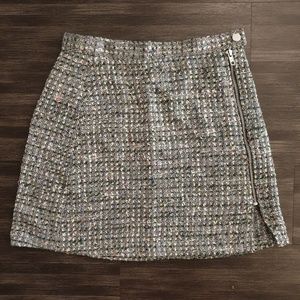 Tweed Skirt A line Mini Skirts zipper ASOS small 4